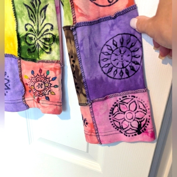 Women's (Size Small) Colorful Boho Hippie Patchwork Long-sleeve Top - Picture 3 of 9